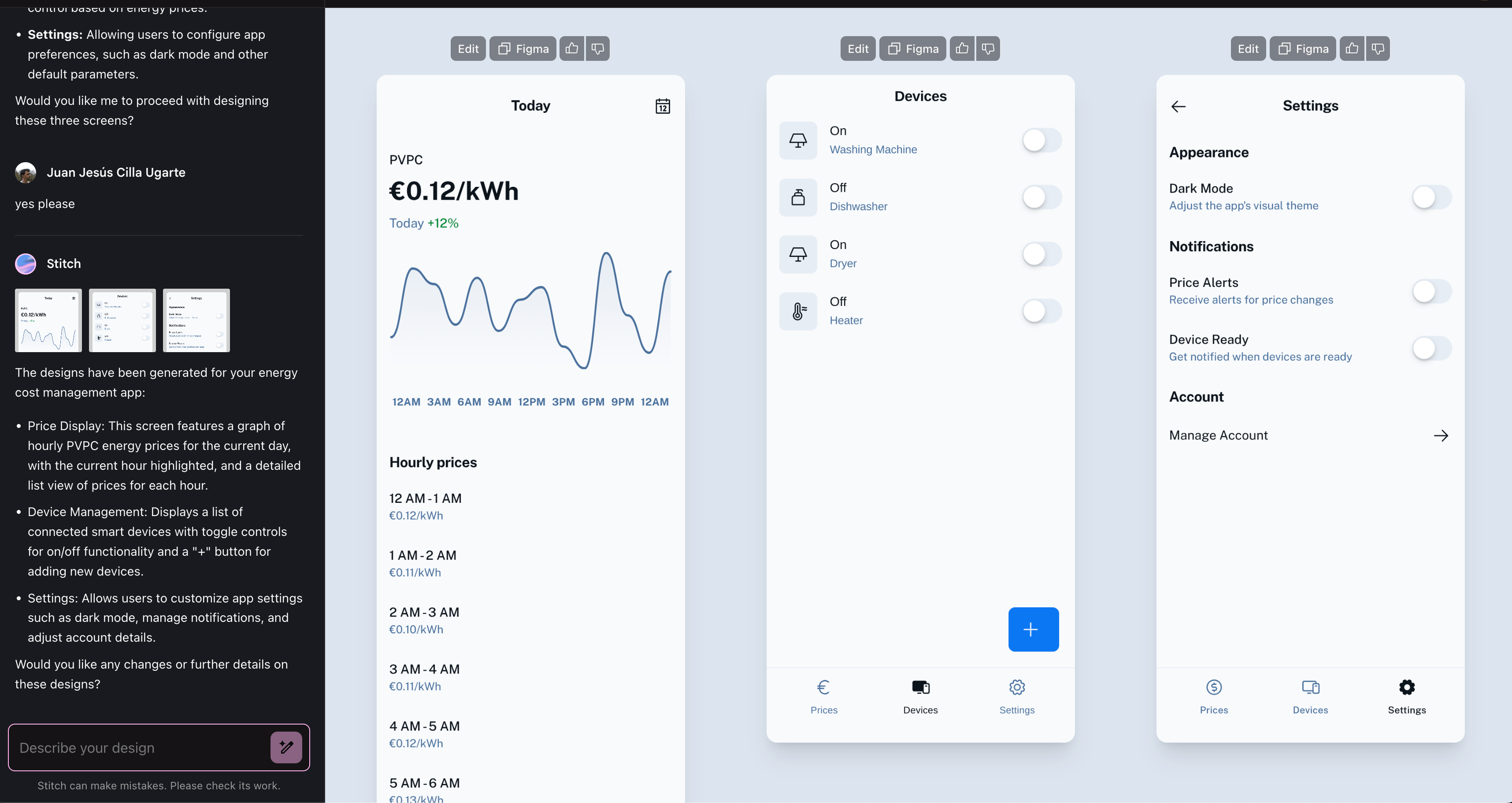Pantalla configuración
